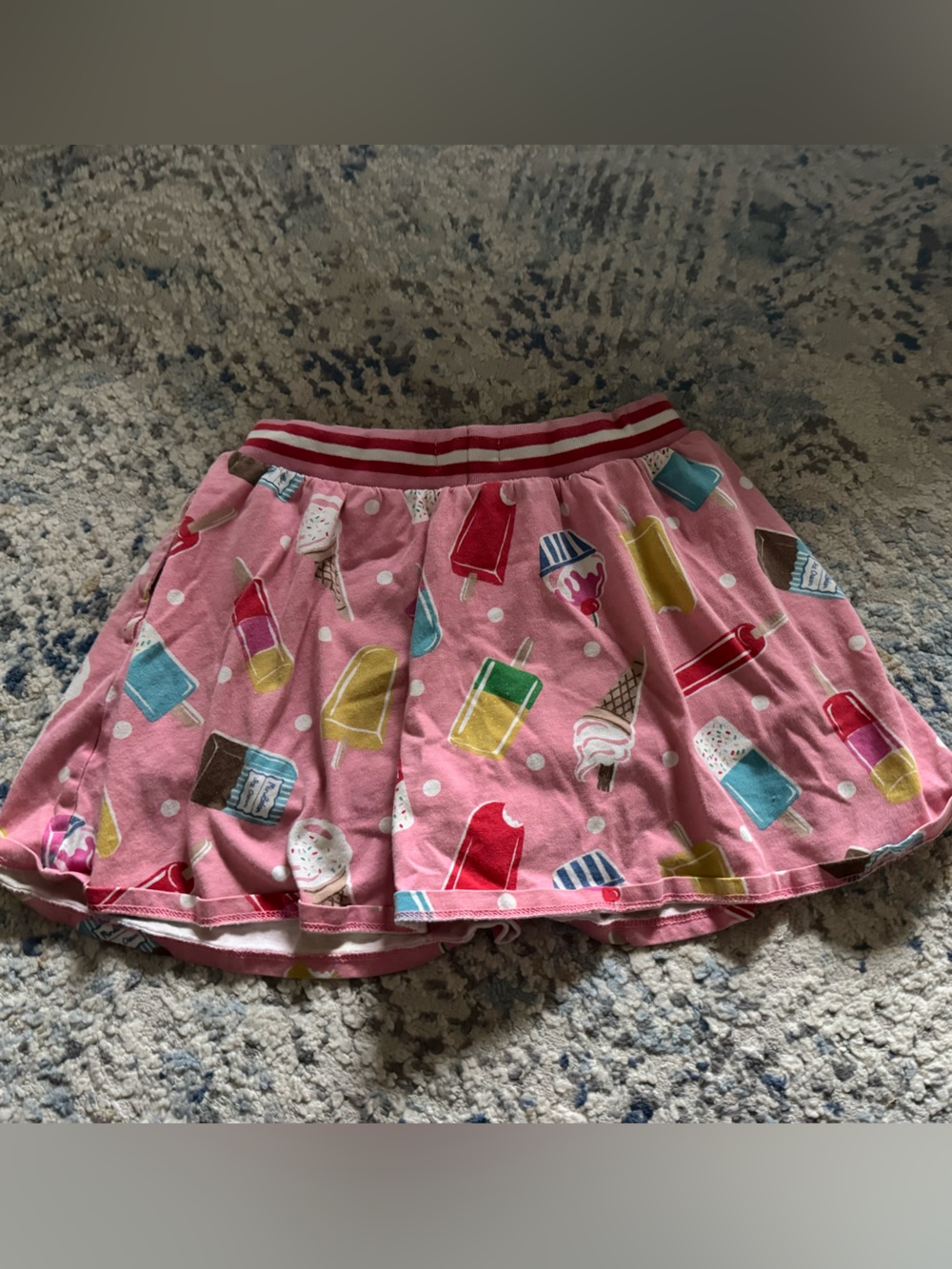 Mini Boden Kids' Print Jersey Skort In Pink Lemonade Ice Cream Spot - Picture 4 of 5